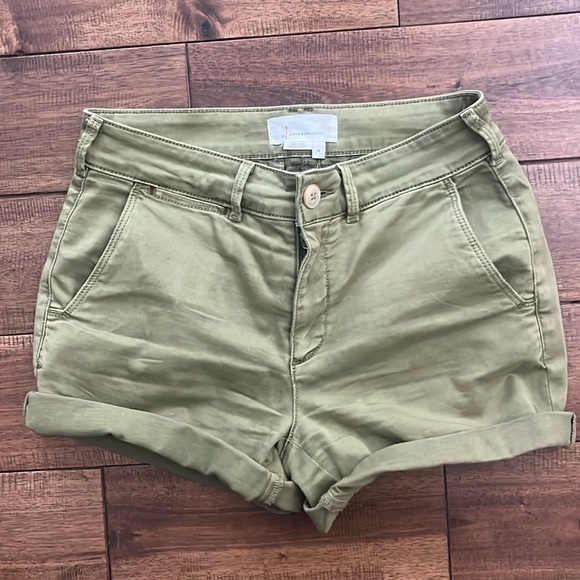 ANTHROPOLOGIE Green Mid-Rise Chino Shorts Size 26 - Picture 8 of 11